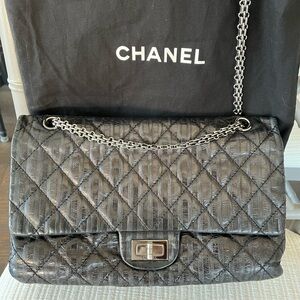 Chanel Reissue 227 black double flap handbag